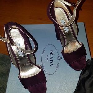 Prada ankle strap heels